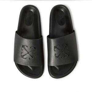 Off-White Black Logo Slide Sandals